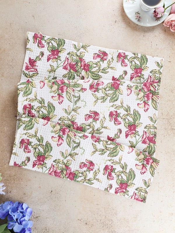 April Cornell Sweet Pea Floral Patchwork Tea Towel Bundle Set of 3 Pink & Green gallery