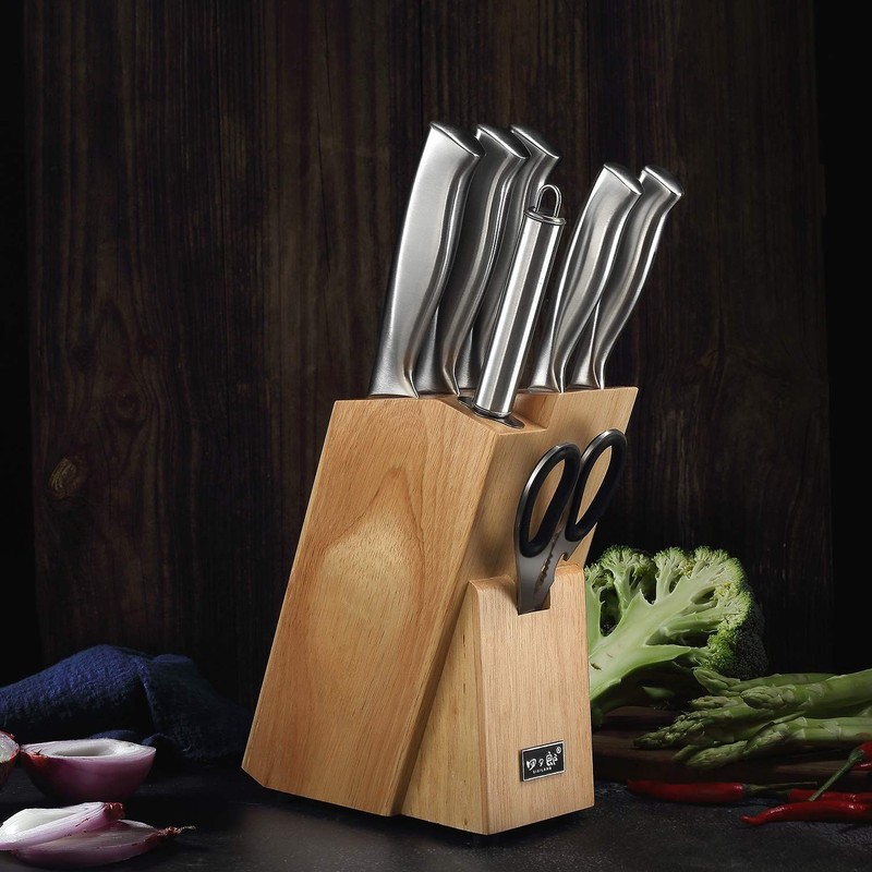Knife Set, 8 Piece German Stainless Steel Hollow Handle Manual Knife Sharpene... gallery
