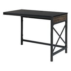 Sauder Foundry Road Engineered Wood/Metal 42″ Desk Return in Carbon Oak