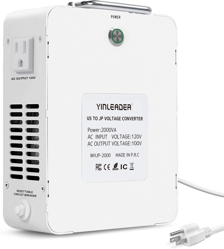 2000W Convert 120V to 100V Step down Voltage Transformer Perfect for Japanese Hi