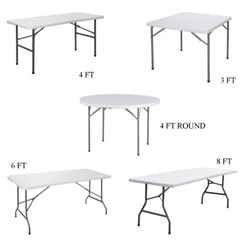 3/4/6/8 FT Plastic Folding Table Portable Picnic Camping Table Indoor Outdoor