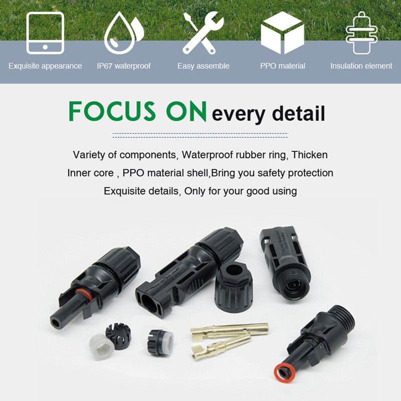 Solar Connectors Y Branch Adapter Cable Wire Plug Tool for Solar Panel Extension gallery