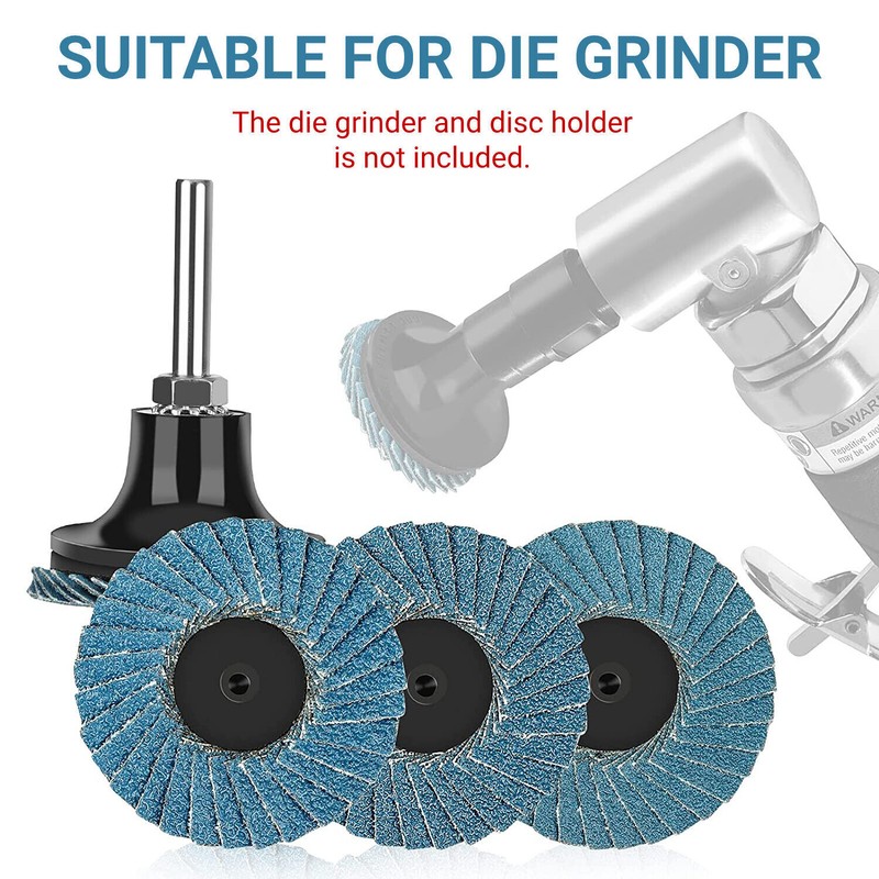20pcs 2inch Flat Flap Disc Roll Lock Sanding Grinding Wheels 40 60 80 120 Grit gallery