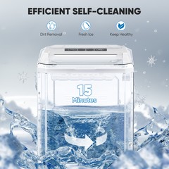 Portable Ice Maker with Self-cleaning Function – Ready in 6 Minutes for 9 Cubes