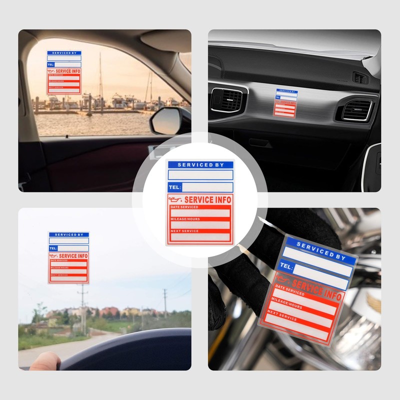 Oil Change Stickers for Windshield Next Service Due 2x2 inch 300PCS Durable gallery