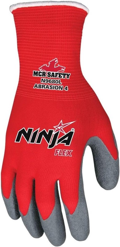 Glove N9680M Ninja Flex Nylon Shell Gloves with Latex Dip Palm and Fingertips, gallery