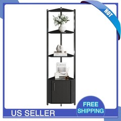 Corner Shelf with Storage 5-Tier Corner Storage Cabinet for Living Room Bedroom