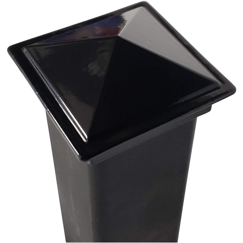 2" x 2" Aluminium Pyramid Post Cap for Metal Posts - Pressure Fit - Black gallery