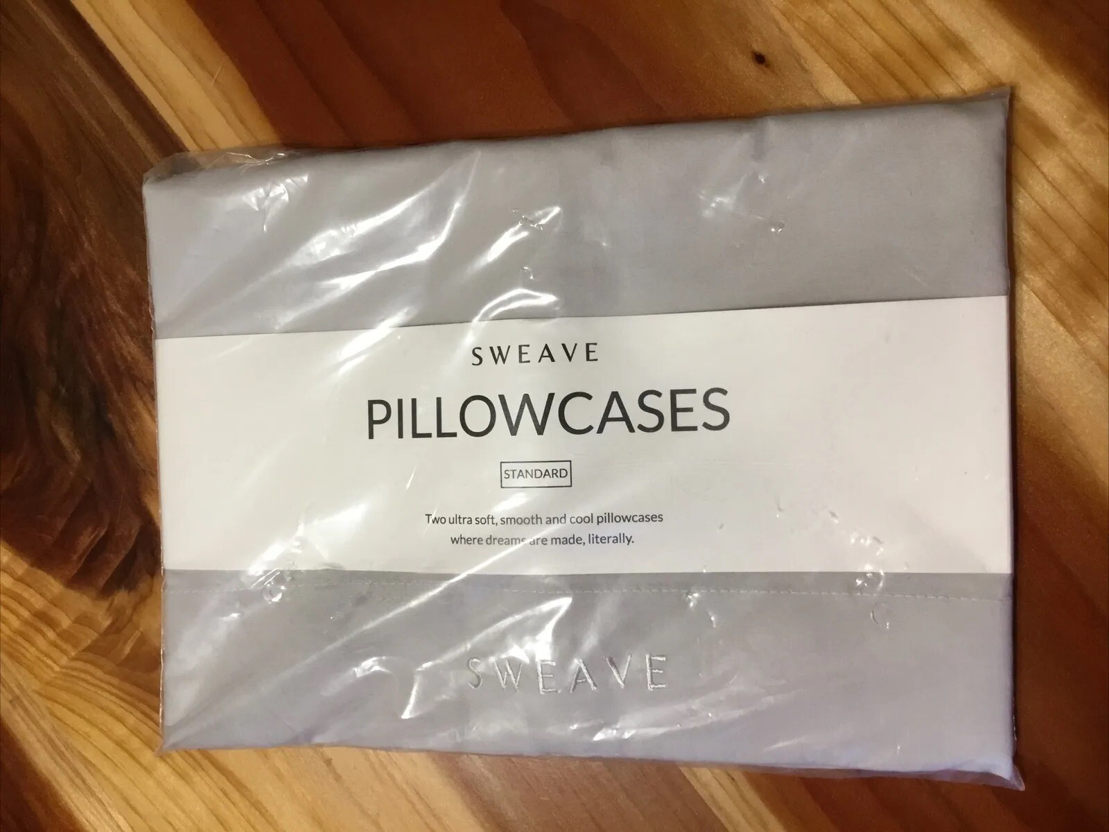 Sweave 100% Egyptian Cotton Percale 2 Pillowcases Luxury Gray Queen Standard gallery