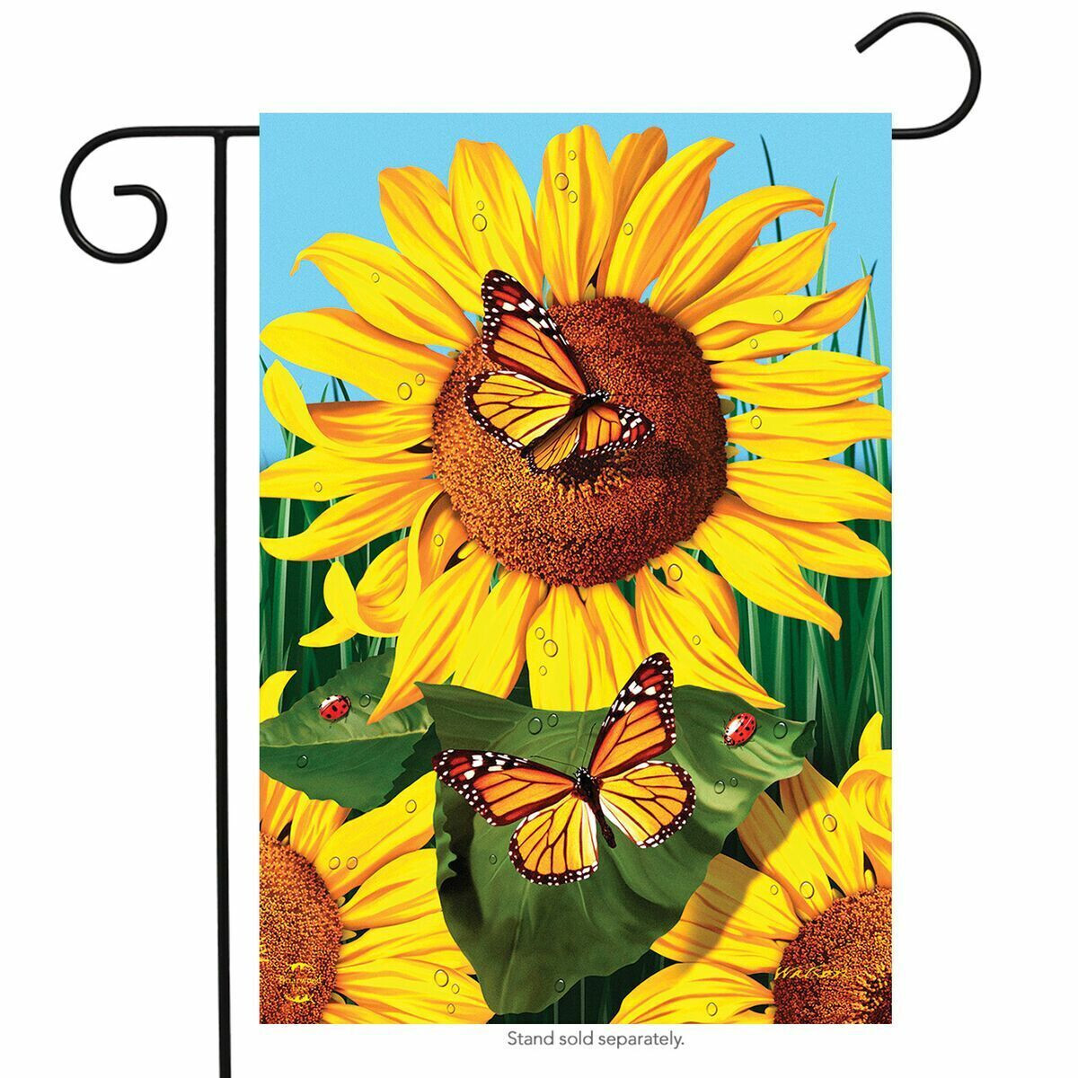 BRIARWOOD SUNFLOWER FIELD BUTTERFLY FALL SUMMER MINI WINDOW GARDEN YARD FLAG NEW gallery