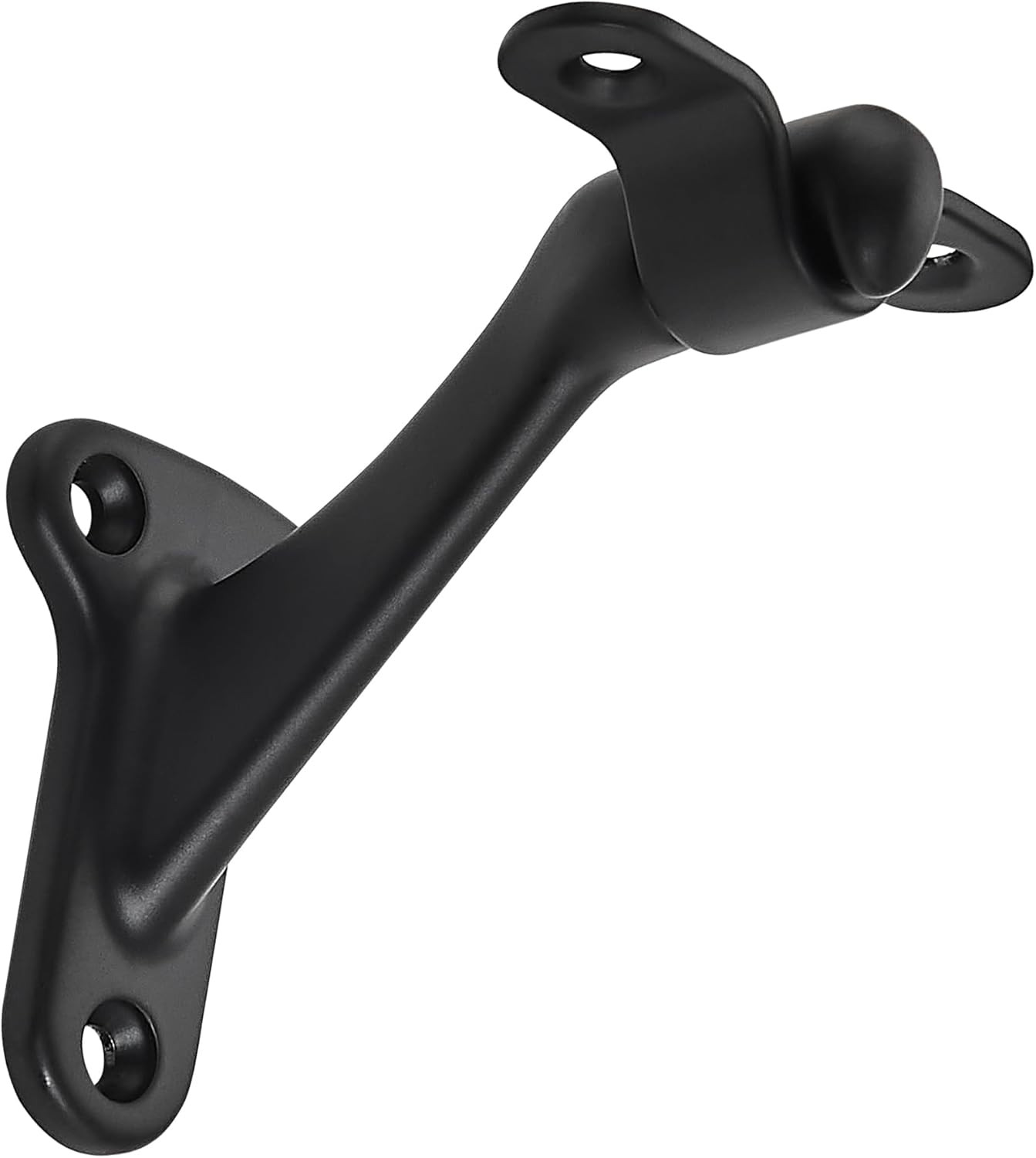 6 Pack 3 Inch Matte Black Hand Rail Bracket Heavy Duty Hardware for Stairways, H gallery