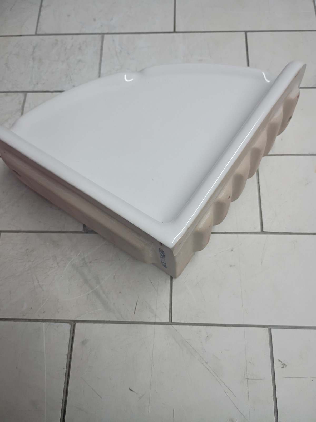 2PK Lenape Porcelain White Bathroom Corner Shelf Shower Storage Organizer. OB gallery