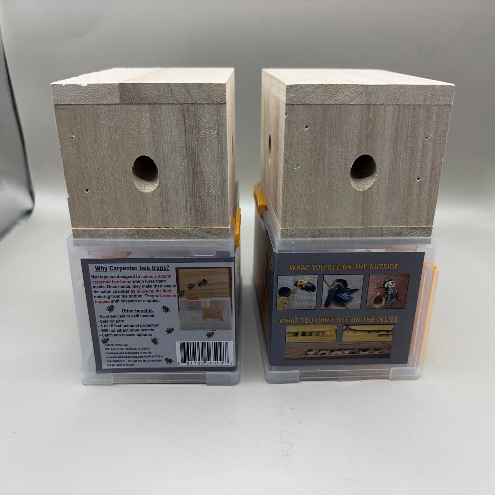 Bees 'N Things Outdoor Carpenter Bee Traps, NEW Lot Of 2 Log Cabins Safe Release gallery
