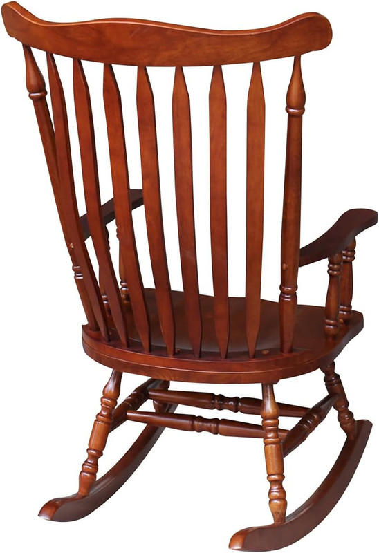 Cherry Solid Wood Rocking Chair, 225Lbs Capacity, Sturdy Parawood Design gallery