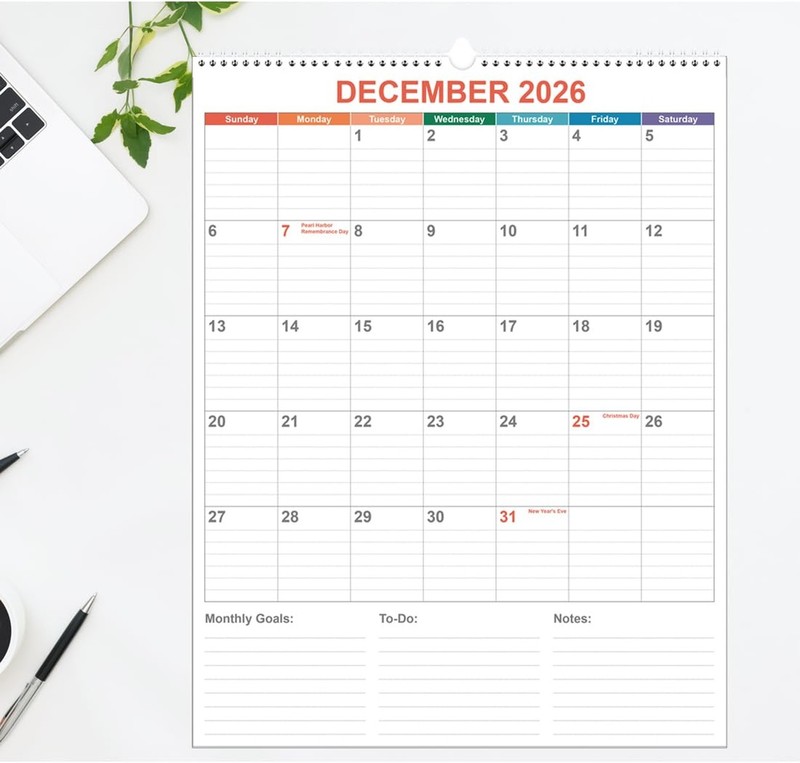 Large Calendar 2026 with Spiral Bound - 18 Month Big Calendar from January 20... gallery