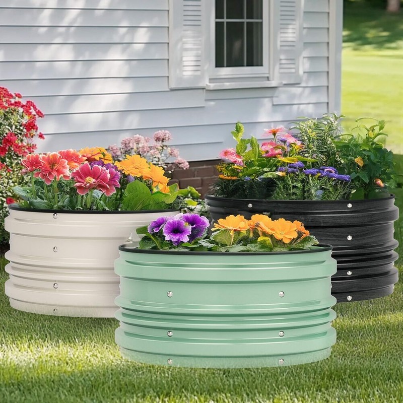WORKPRO 3PCS 2x2x1FT Galvanized Garden Beds, Rust-Proof, Easy to Assemble, White gallery