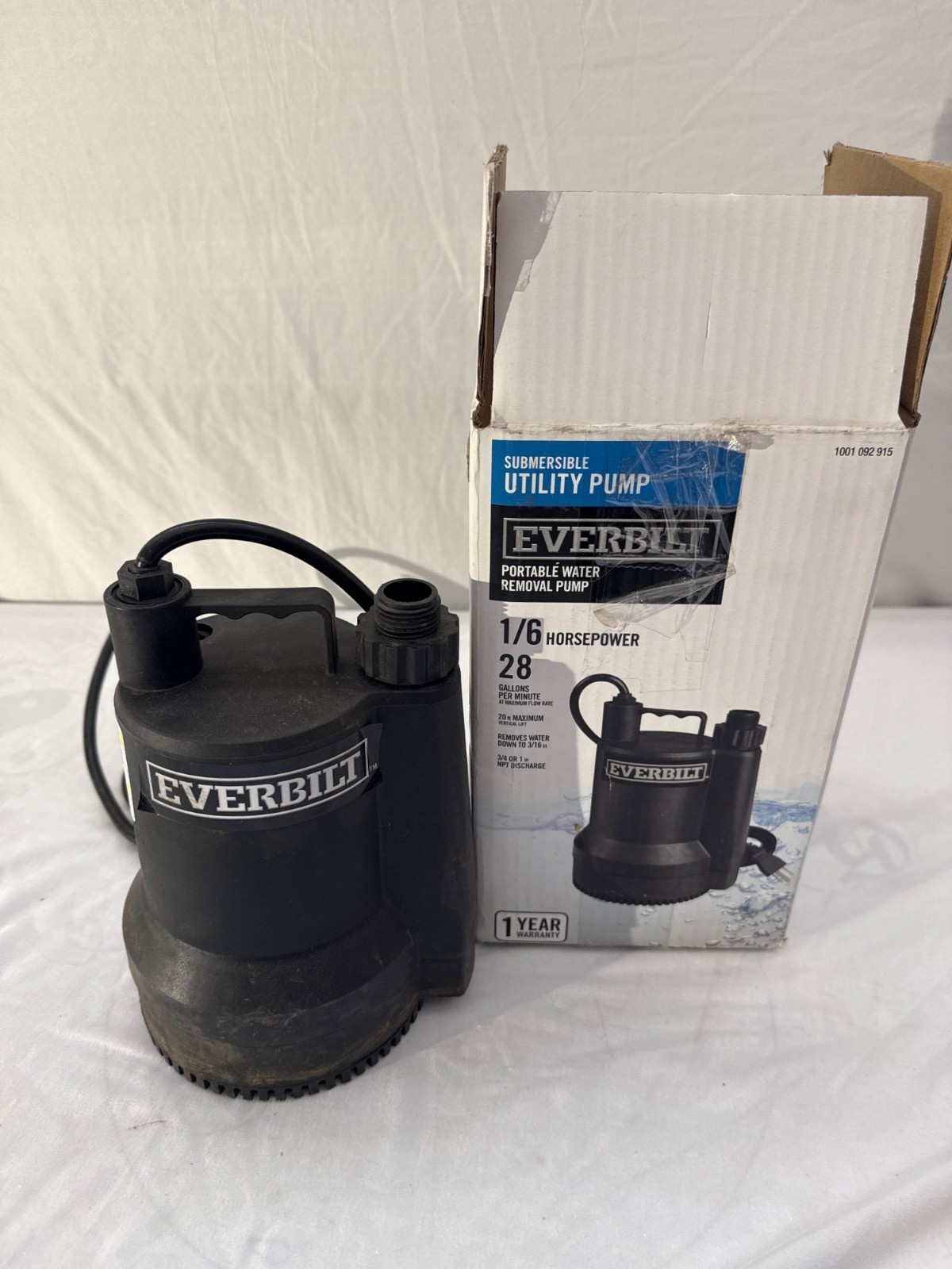 Everbilt 1/6 HP Plastic Submersible Utility Pump Pre-Owned gallery