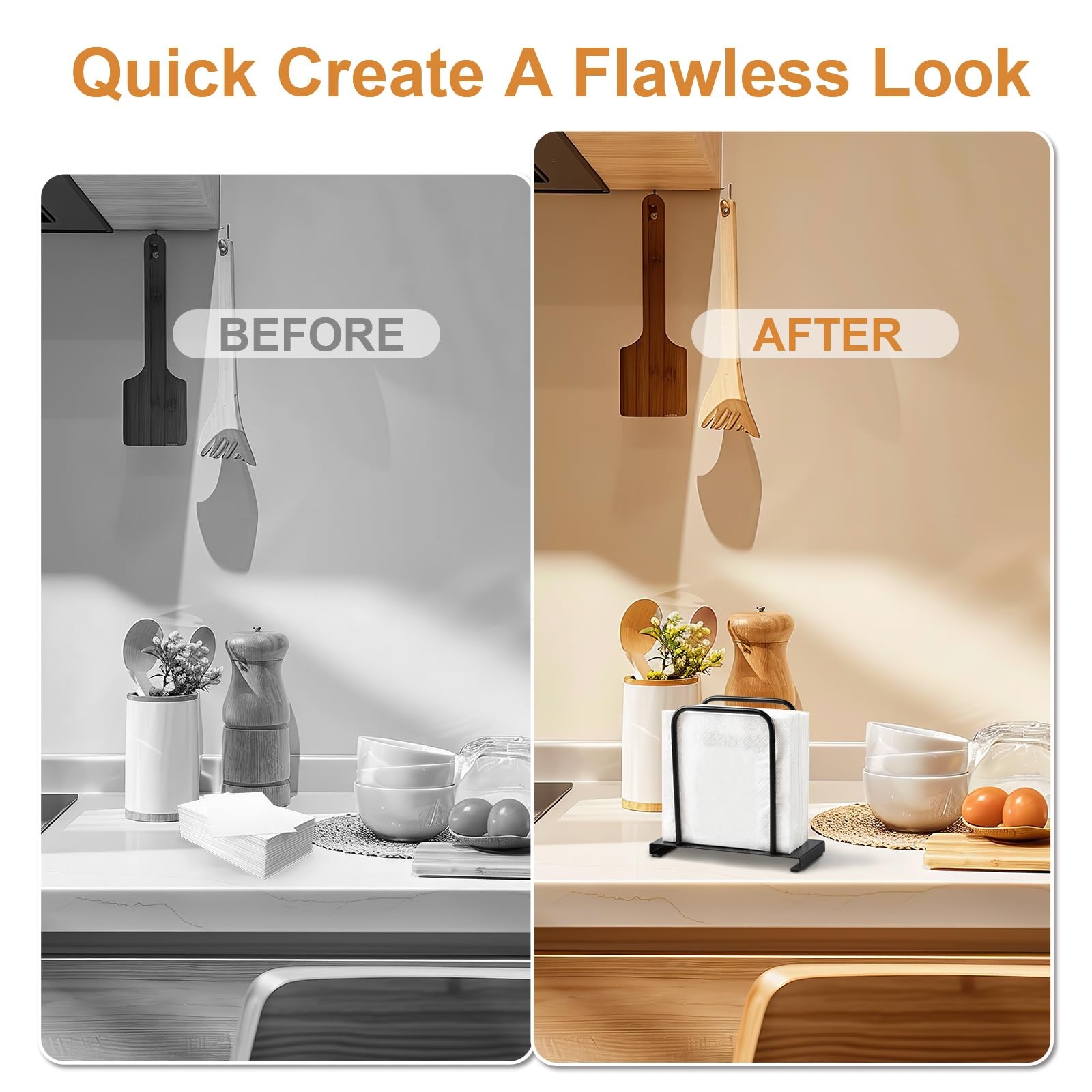 Napkin Holder, Modern Standing Paper Napkin Holders for Kitchen Dining Table, Me gallery