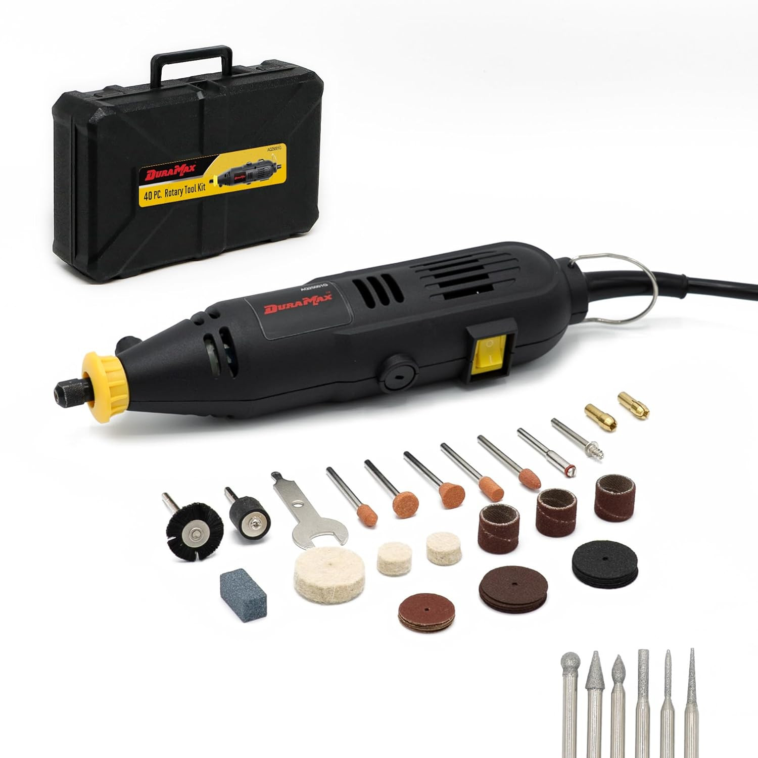 Rotary Tool Kit, 40 Pieces, Variable Speed 8000-30000 RPM, 120V, with 6-PCS Diam gallery