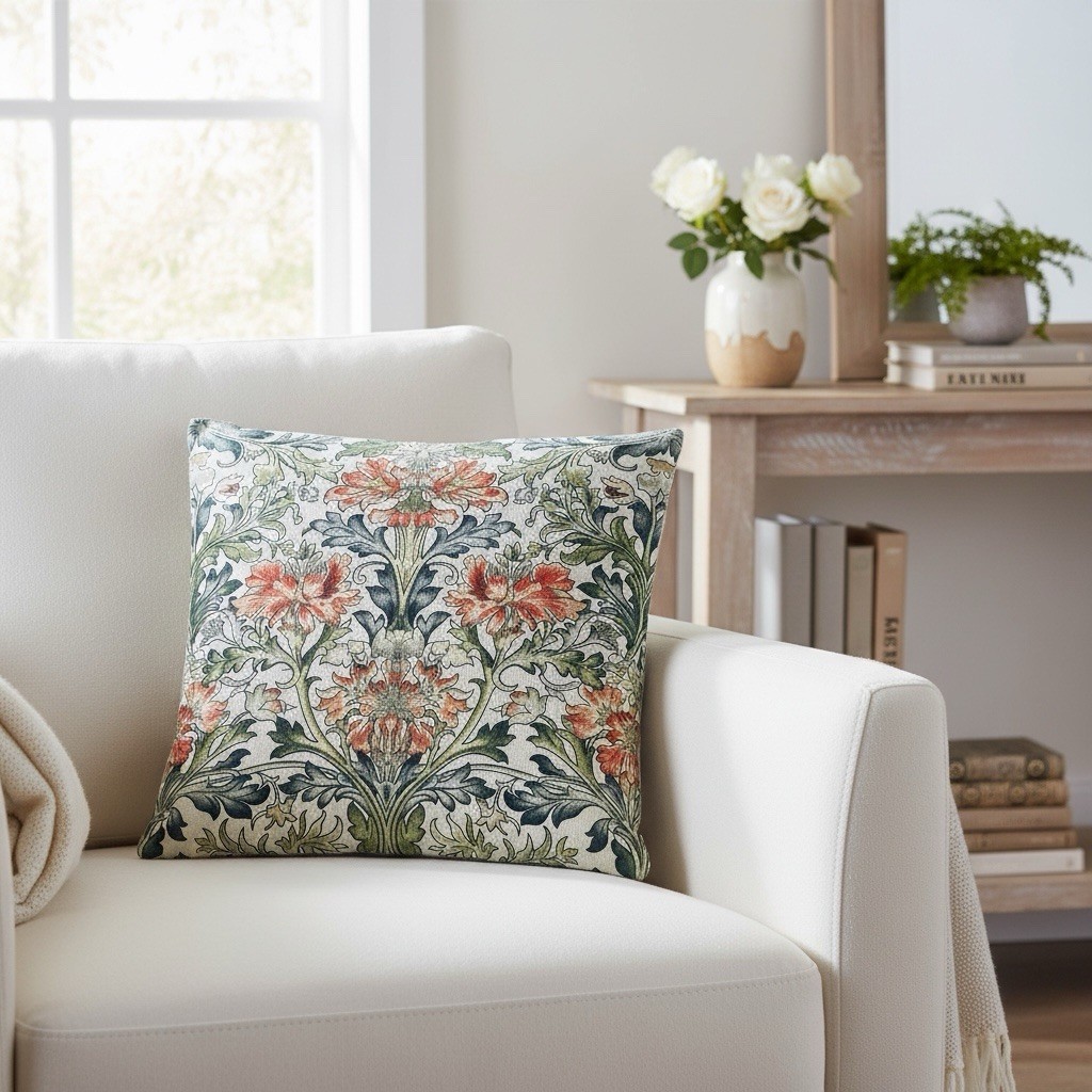William Morris Decorative Botanical Throw Pillow Cover Home Decor 18" x 18" gallery