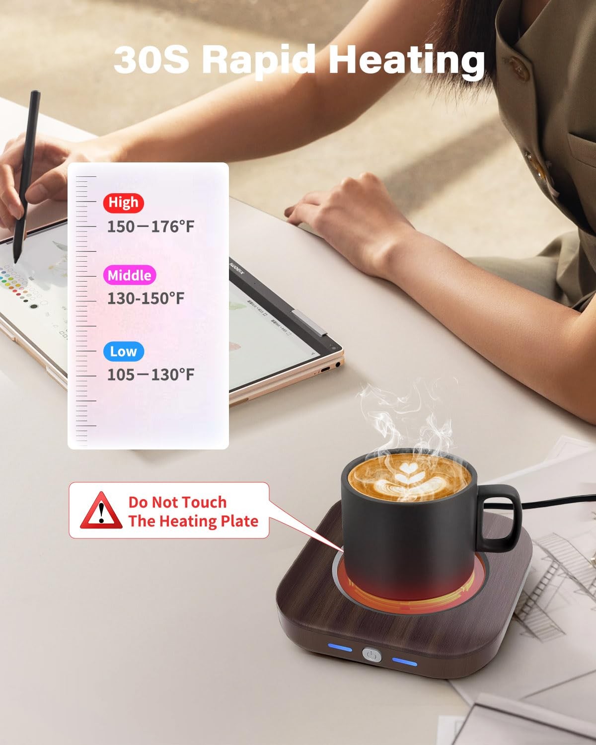 Zonopy Mug Warmer - 3-Temp Settings Coffee Mug Warmer for Desk with 4 Hrs Aut... gallery