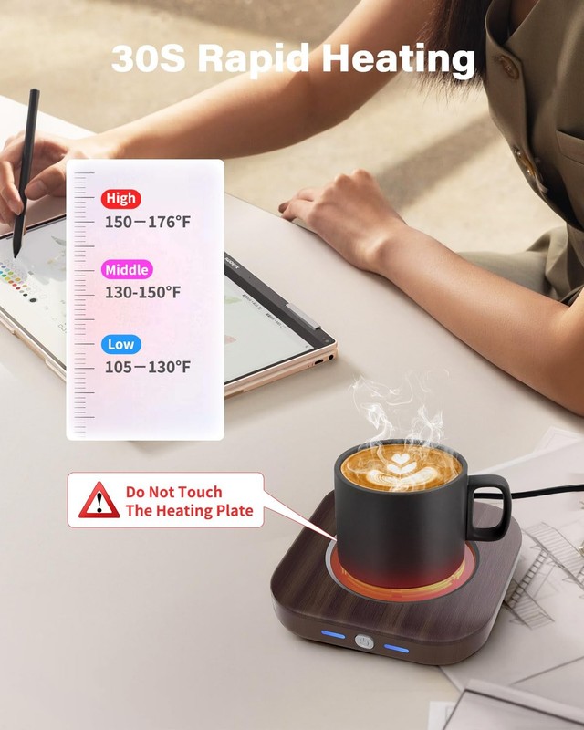 Zonopy Mug Warmer - 3-Temp Settings Coffee Mug Warmer for Desk with 4 Hrs Aut... gallery