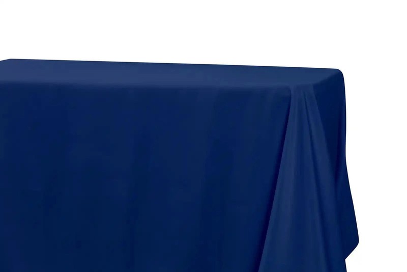 5-Pack Navy Blue Polyester Rectangle Tablecloth 190gsm 90" x 132" by Chivari gallery