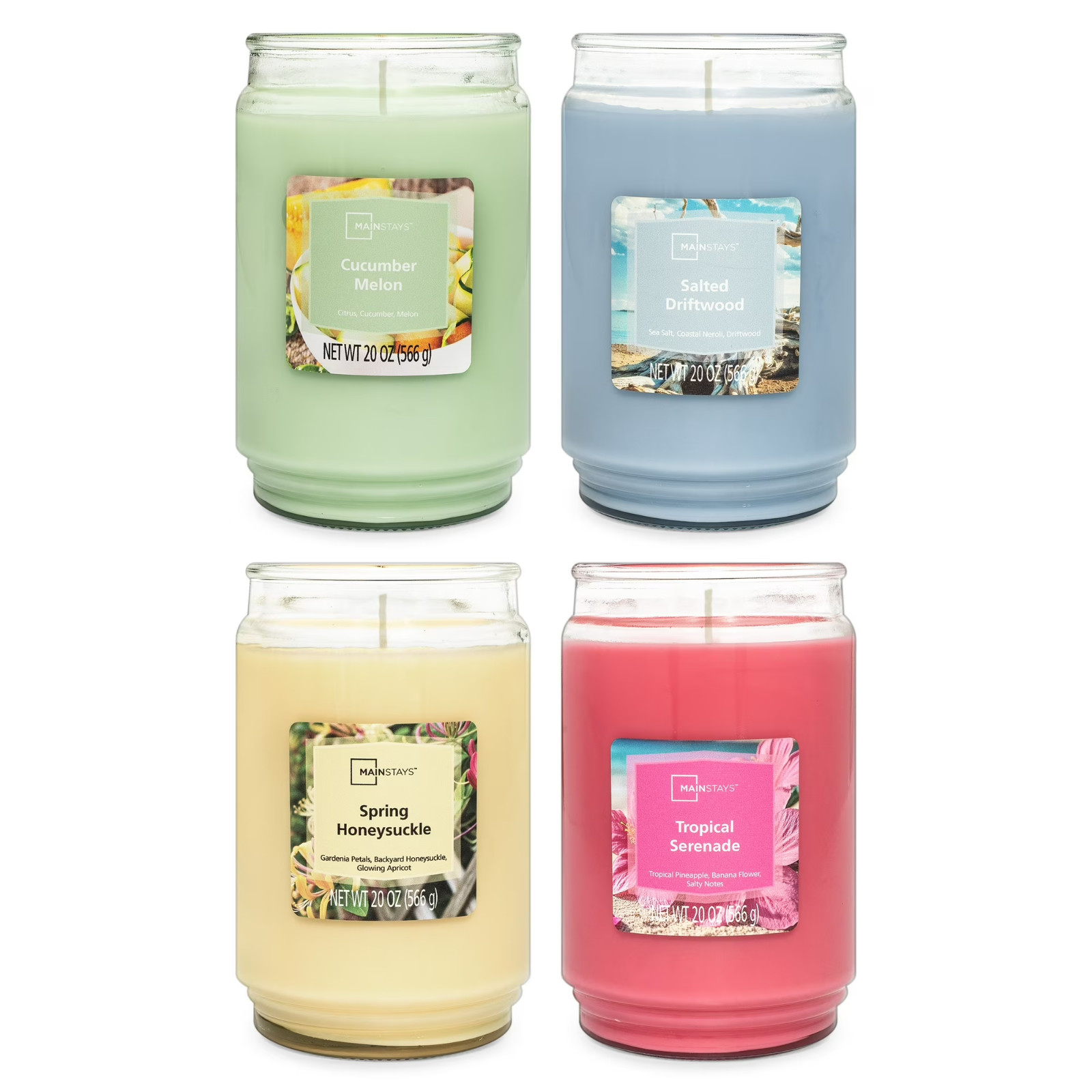 Mainstays Tropical serenade scented jar candle 20oz Pineapple Banana Flower Pink gallery