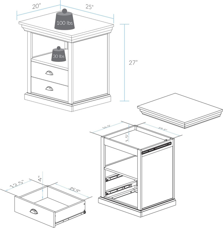 Mocha Lincoln Nightstand with Hidden Compartment for Stylish Storage gallery
