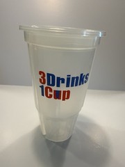 3 Drinks 1 Cup Stackable Party Cups – 4 Pack – 24 oz Total – Three 8 oz Chambers