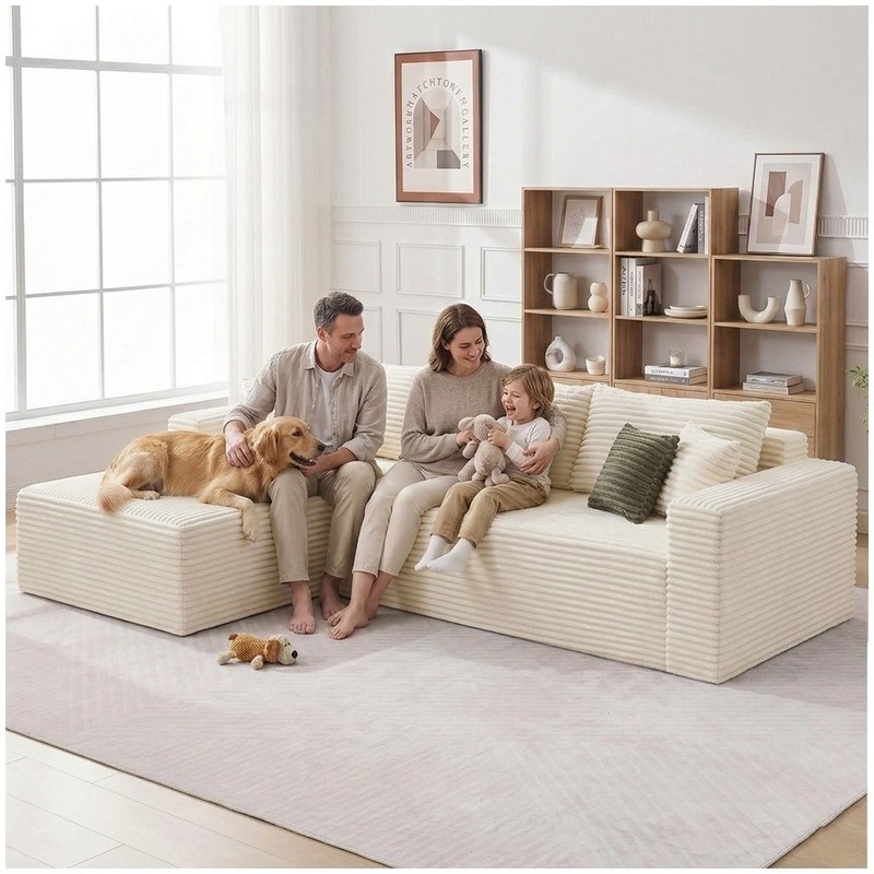 L Shaped Sectional Sofa Cloud Couch Compression Boneless Sofas w/Oversized Chais gallery