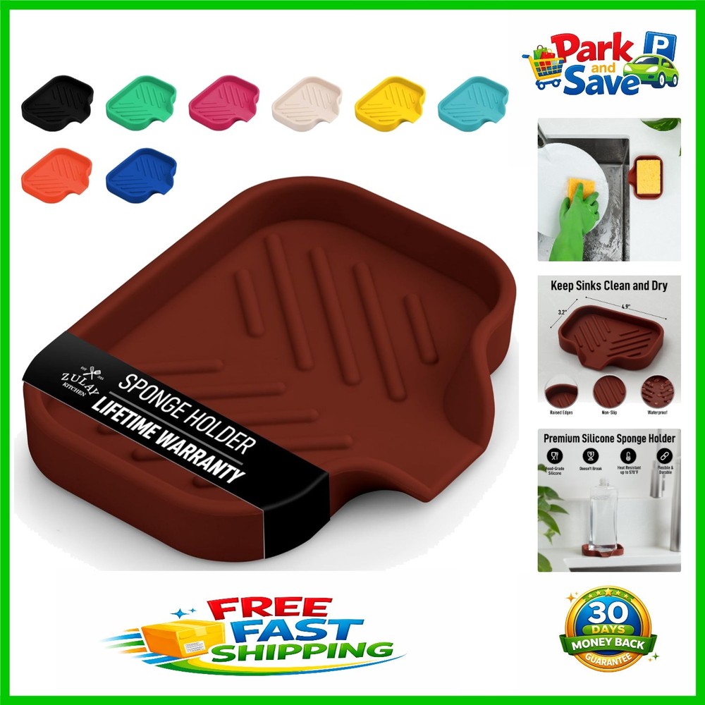 Multipurpose Silicone Sponge Holder 4.9” - Ideal for Kitchen & Bathroom
