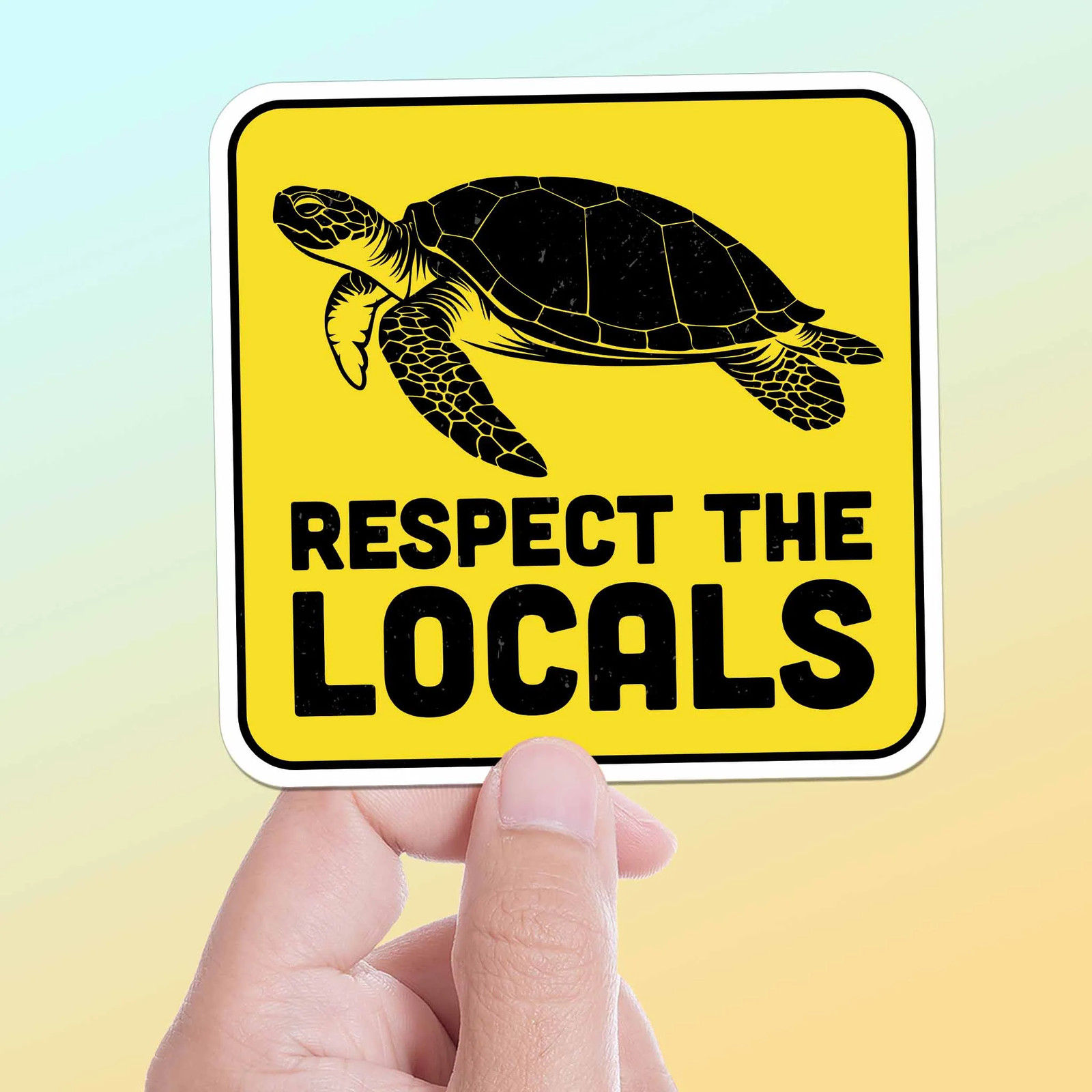 Respect the Locals Sea Turtle Sticker - Funny Beach Decal for Laptop gallery