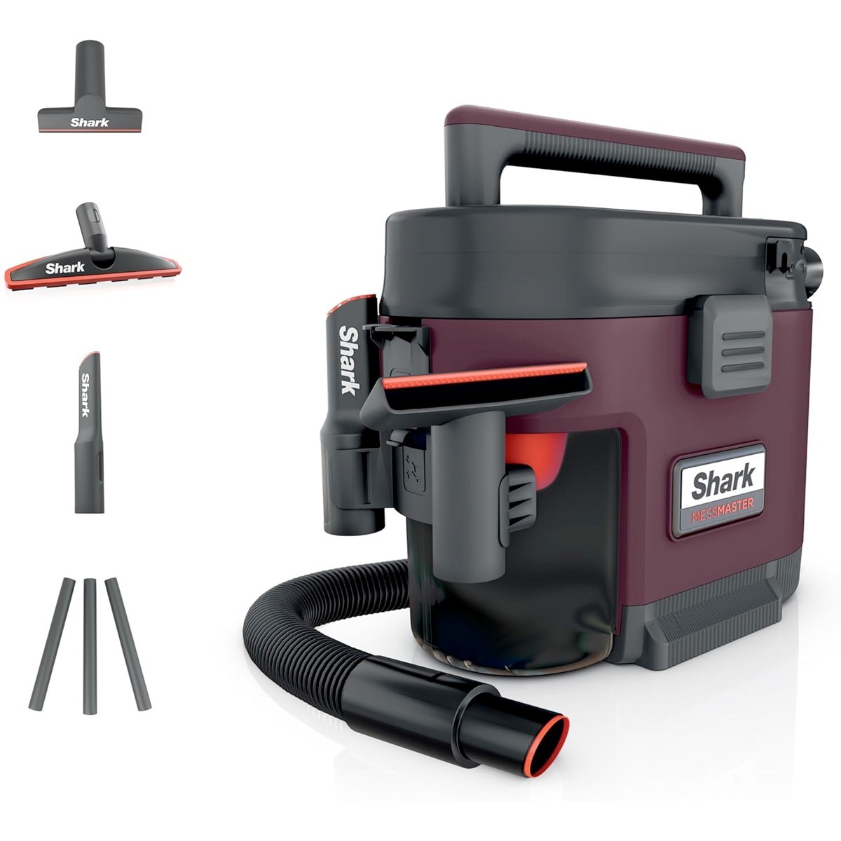 Shark Messmaster Portable Wet Dry Vacuum, 1 Gallon Capacity, True Grip Accessory gallery