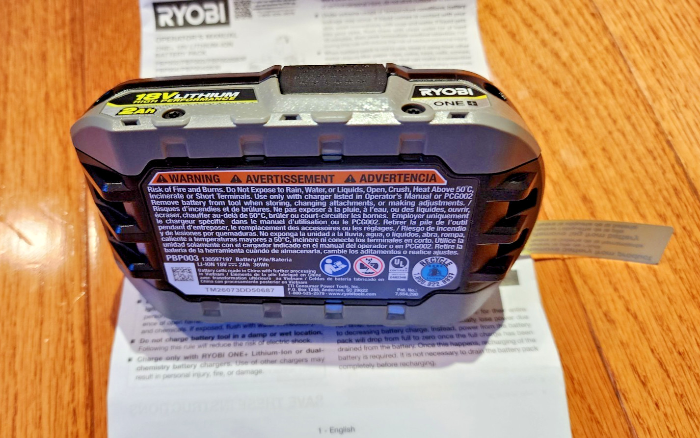 Ryobi PBP003 , 18 V One + Lithium Battery , 2 AH gallery