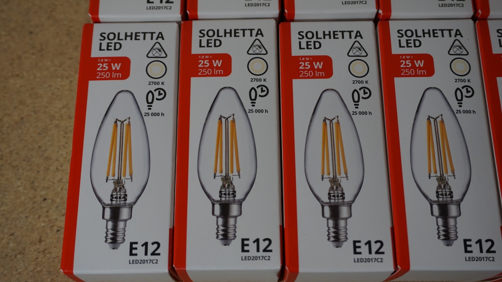 10x Ikea SOLHETTA LED Bulb E12 Chandelier/Clear 250 lumen, NON dimmable gallery