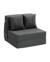 VEVOR Folding Sofa Bed 3-in-1 Foldable Couch Bed with 2 Pillows Dark Grey Single