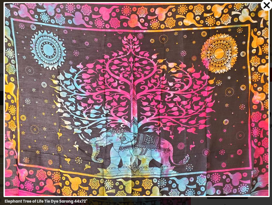 Sarong 44x72 inch: Elephant Tree, Tie Dye gallery