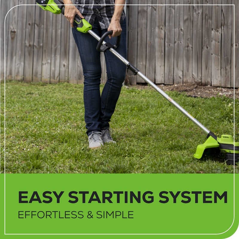 Greenworks 48V(2x24V) 15 inch String Trimmer w/(2) 4Ah Battery & Dual Charger OB gallery