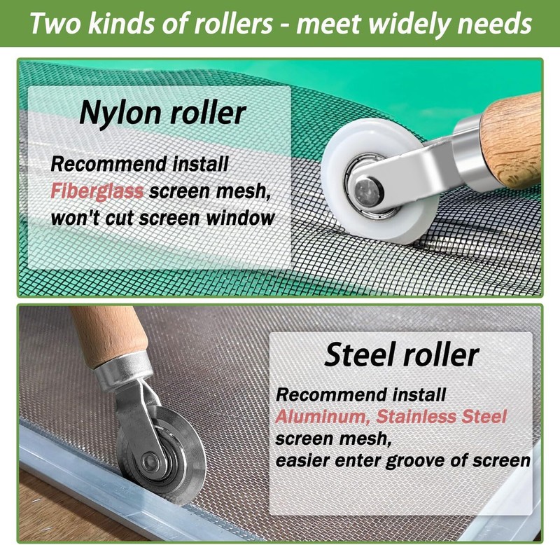 Screen Roller Screen Spline Tool, Spline Roller, Steel/Nylon Roller with Bearing gallery
