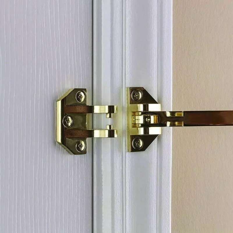 Defiant Door Security Guard Lock Heavy Duty Swing Locker Bright Brass Finish gallery