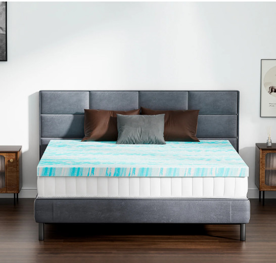 CONCETTA Full 4in Cooling Gel Memory Foam Mattress Topper CertiPUR Washable gallery