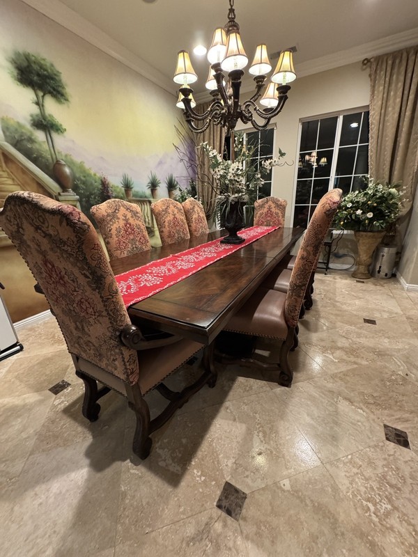 Dining Table set All Solid Wood. Table Extendable With 8 Chairs gallery
