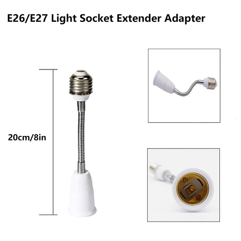 E26/E27 Light Socket Extender Adapter,20cm/8 inch Light Bulb Extension,E26 to... gallery