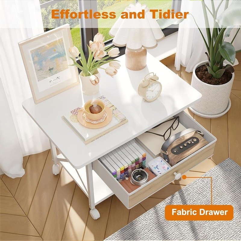 2 Tier Printer Stand W/ Rolling Casters Under Desk Storage Printer & Scanner New gallery