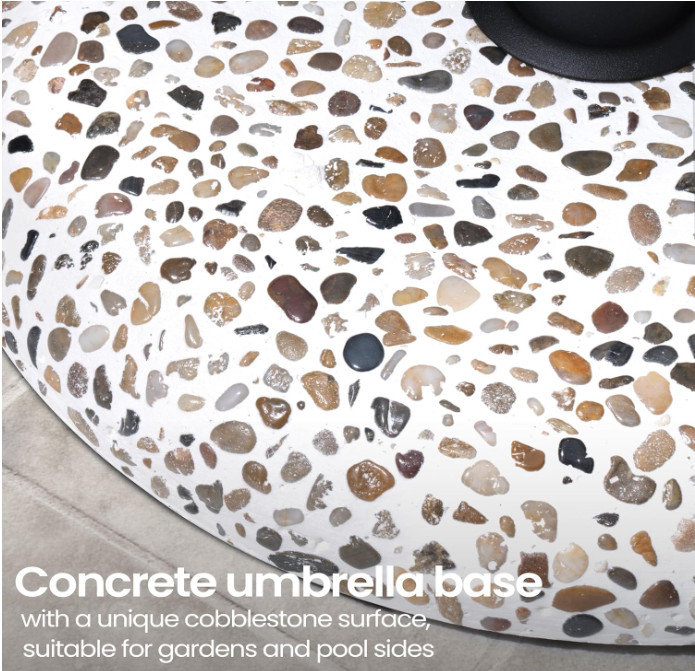 Base redonda 45lb de concreto, resistente para patio, jardín y piscina gallery