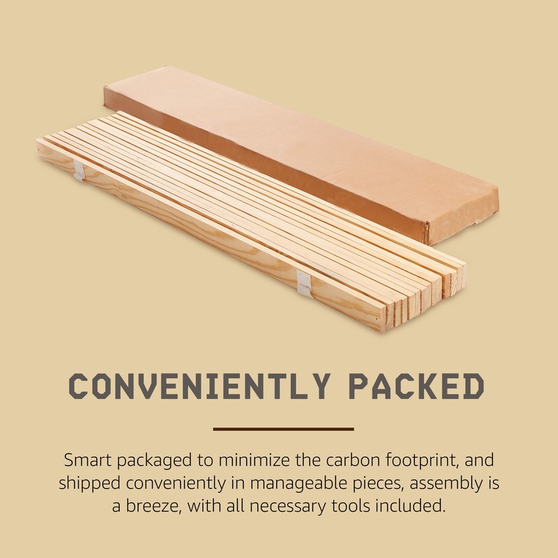 Hercules Heavy-Duty Solid Pine Wood Bed Slats Bunkie Board, Full Size (Open Box) gallery