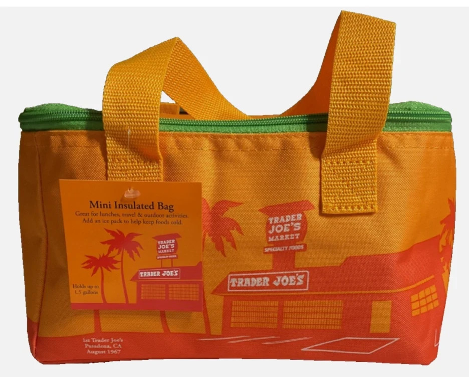 Trader Joe’s Mini Insulated Bag Orange with Green Zipper, Summer 2026 Release gallery