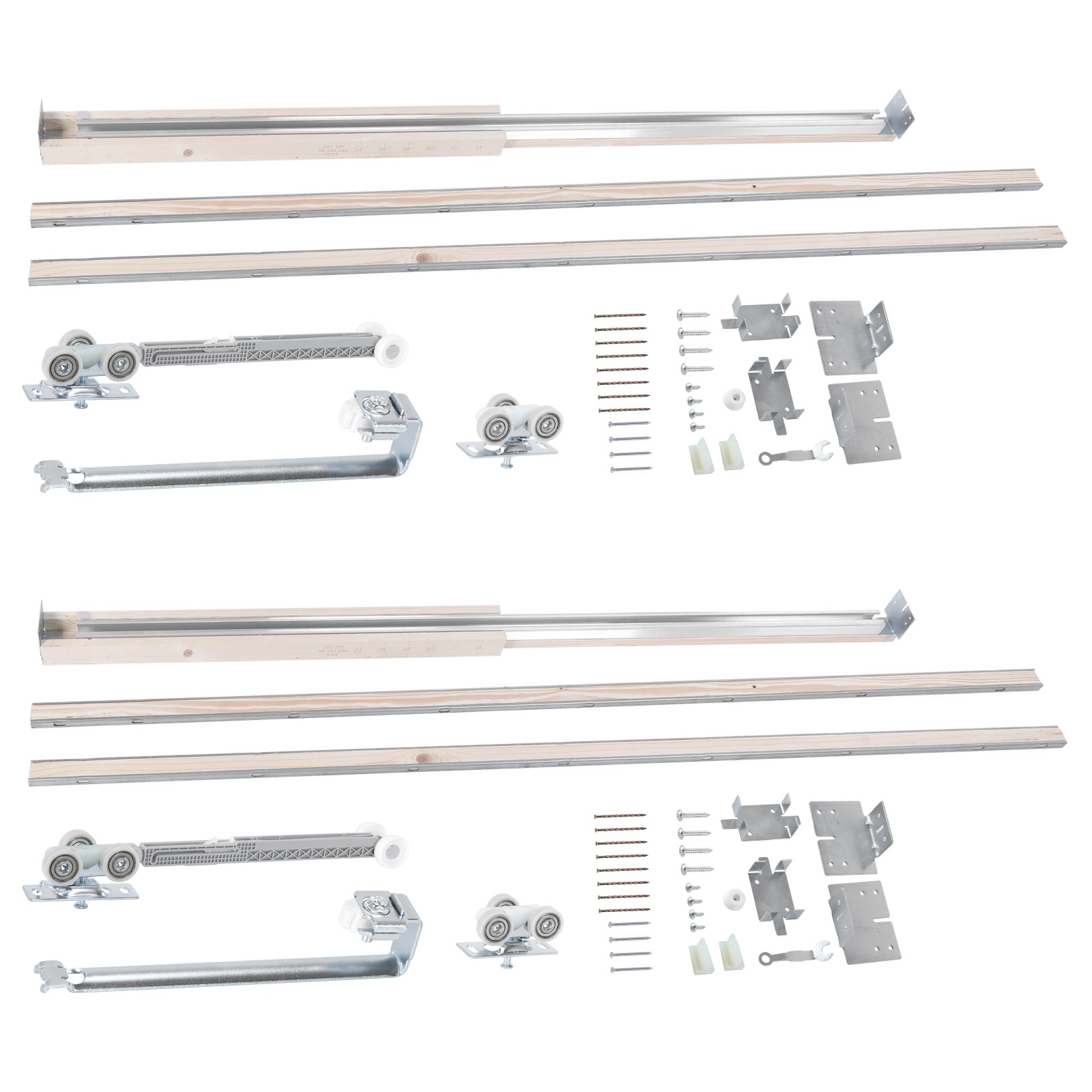 2 Set Pocket Door Frame Kits with 220LBS Two-Way Soft-Close Mechanism Hidden Doo gallery