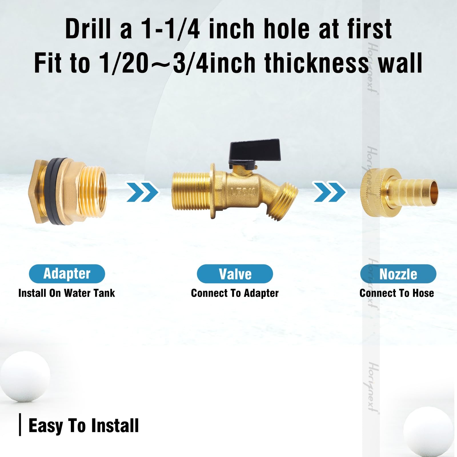 1 PCS Brass Rain Barrel Spigot Parts Kit 55 Gallon Hose Connector Adapter gallery